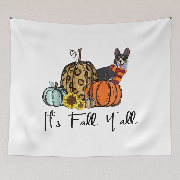 Item preview, It's Fall Y'all Corgi Dog Leopard Pumpkin Sunflower Zip 	1	 designed and sold by lkhirwbrm.