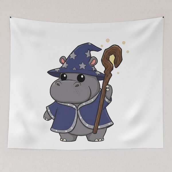 Item preview, Cute Hippo Wizard Magic Star Sorcerer designed and sold by k3rstman1.
