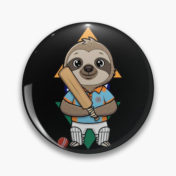 Item preview, Sloth Cricket Player India Flag designed and sold by k3rstman1.