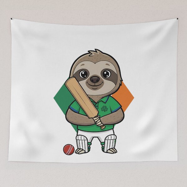 Item preview, Irish Sloth Cricket Player Shamrock designed and sold by k3rstman1.
