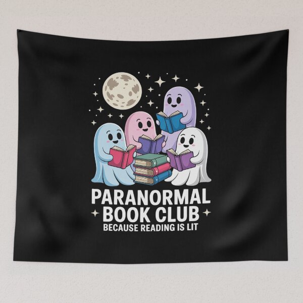 Item preview, Paranormal Book Club A Ghost Reading Halloween Books designed and sold by AmparoBoyle.