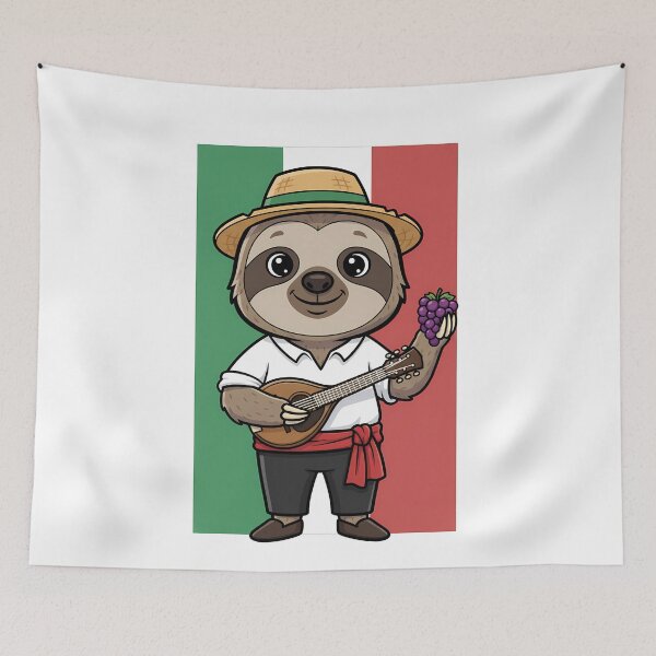 Item preview, Italian Sloth Mandolin Grapes Cute designed and sold by k3rstman1.