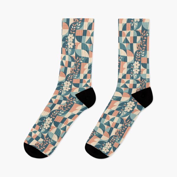 Item preview, Pastel Geometric Floral Flower Leaves, Dark Theme, Stylize, Repeated Texture Pattern (image size 8320x12480) designed and sold by Digital-Davinci.