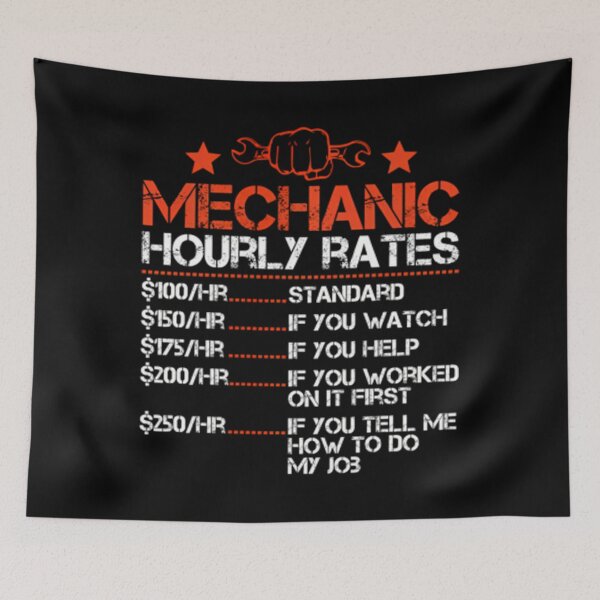 Item preview, Funny Mechanic Hourly Rate Labor Rates 	 	 Costume Pullover 	1	 designed and sold by vereliazizliu.