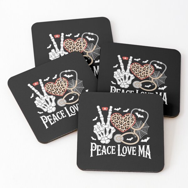 Item preview, Peace Love Medical Assistant Nurse Spooky Skeleton Halloween designed and sold by DrewLeuschke.