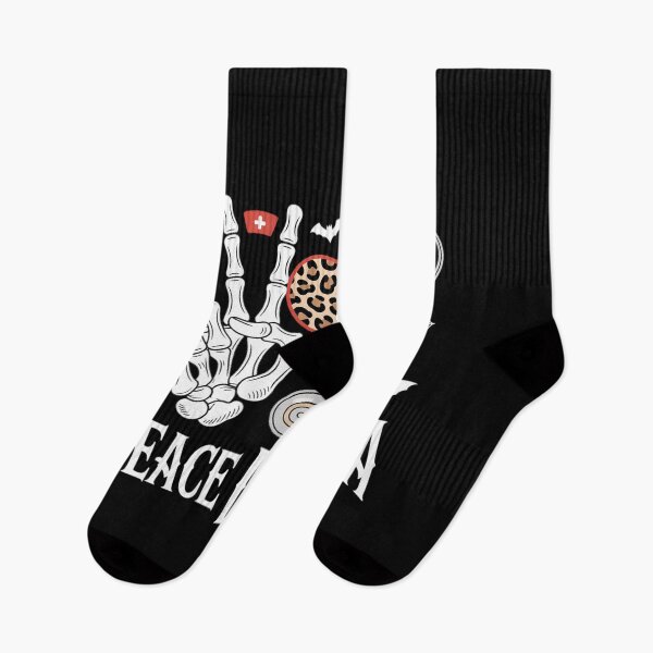 Item preview, Peace Love Medical Assistant Nurse Spooky Skeleton Halloween designed and sold by DrewLeuschke.