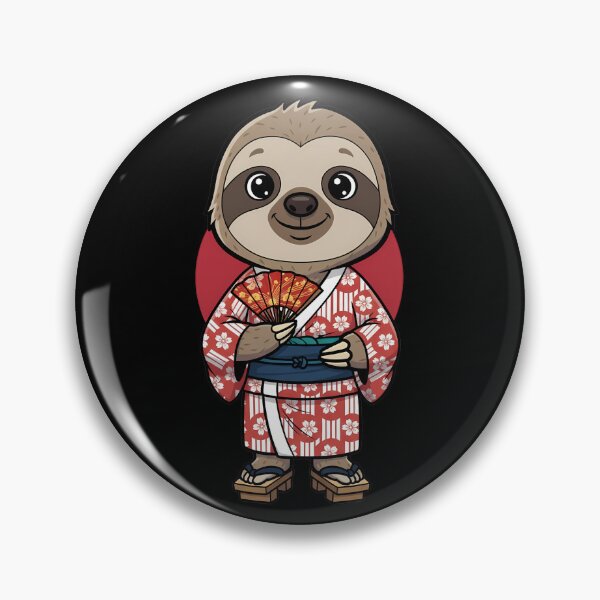Item preview, Kawaii Japanese Sloth Kimono Fan Japan designed and sold by k3rstman1.