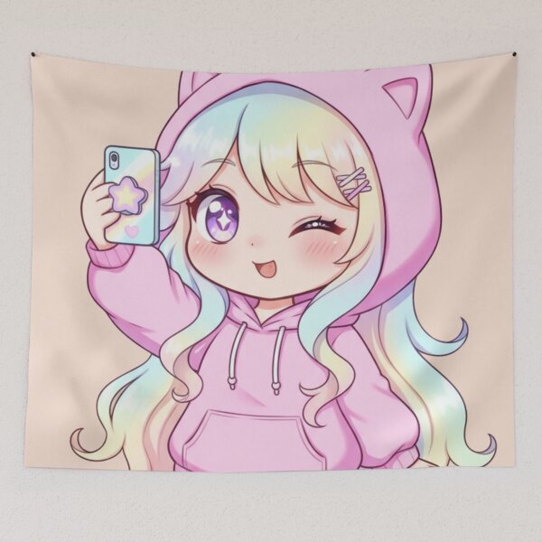 Item preview, Kawaii Chibi Girl Selfie classic tshirt designed and sold by anandsiva2703.