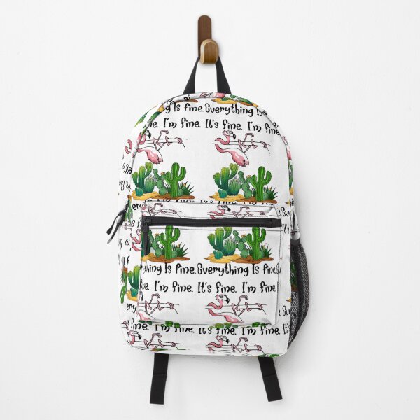 Item preview, it's fine i'm fine everything is fine funny flamingo cactus 		 designed and sold by lkhirwbrm.