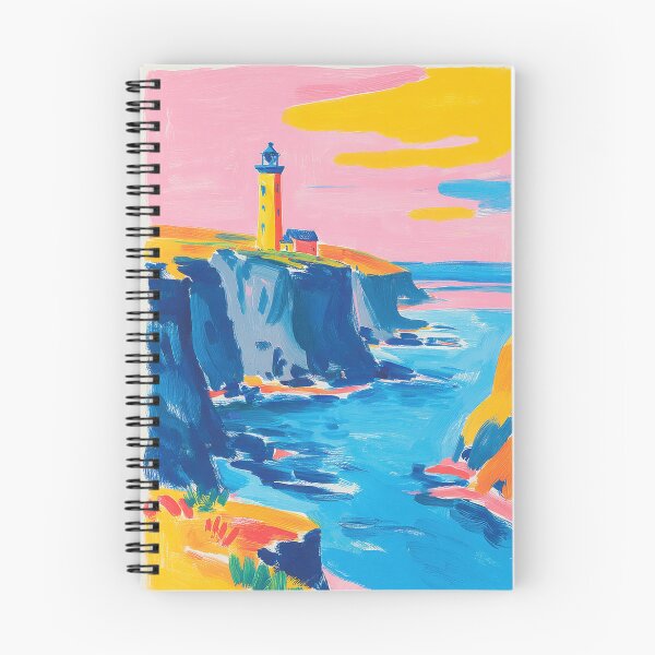 Item preview, Colorful lighthouse on cliffs in Matisse style designed and sold by ArtHouseNiklas.