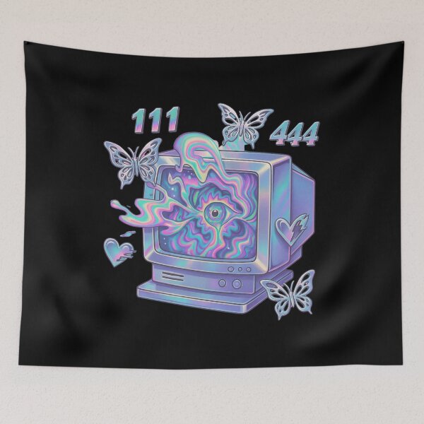 Item preview, Y2K Psychedelic CRT Portal – Angel Numbers Neon Aesthetic designed and sold by Tatko Designs.