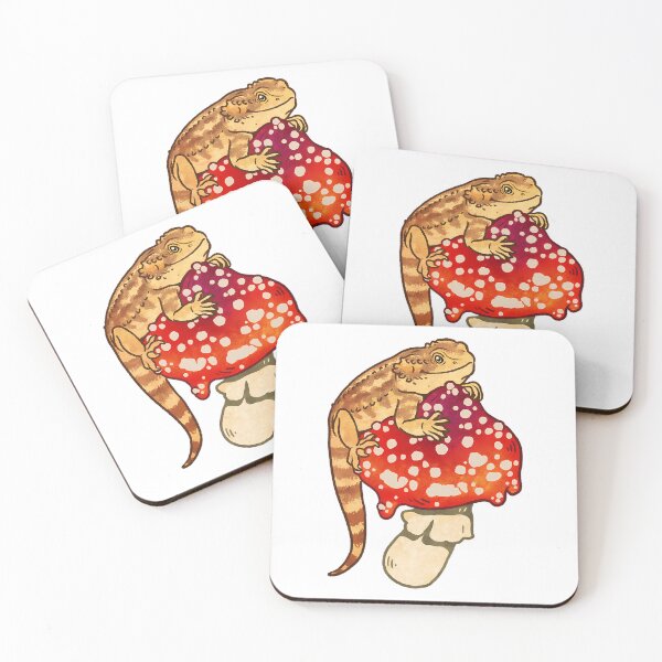 Item preview, Distinguished Bearded Dragon On Red Spotted Mushroom designed and sold by salvadorrojass.