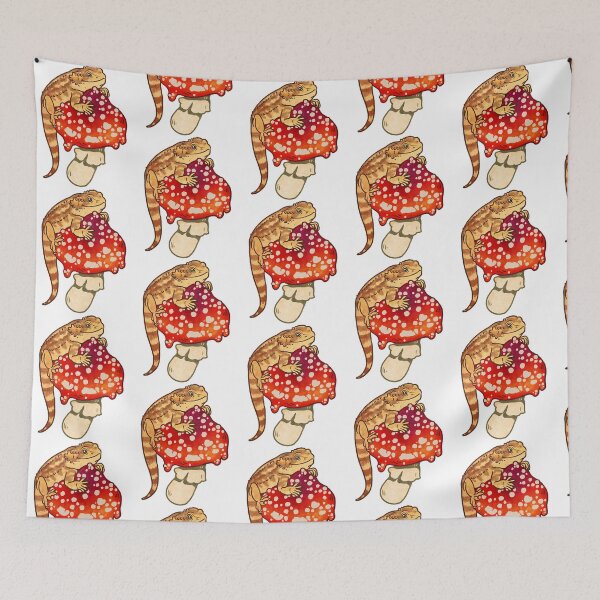 Item preview, Distinguished Bearded Dragon On Red Spotted Mushroom designed and sold by salvadorrojass.