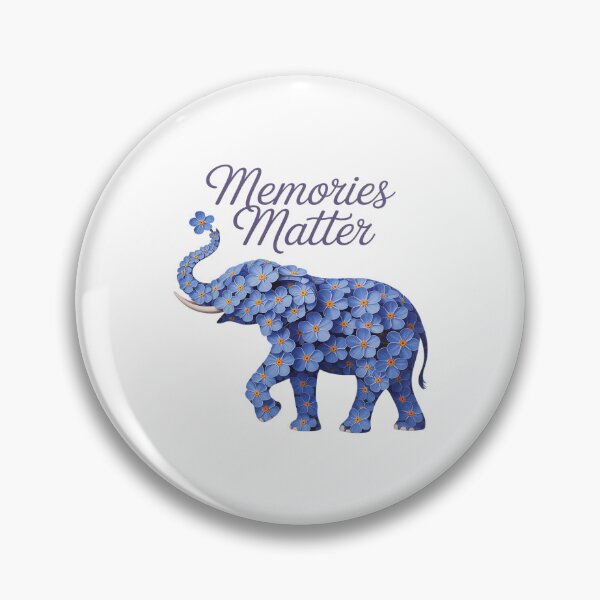 Item preview, Alzheimer's Awareness Myosotis Forget me not Flower Elephant designed and sold by papertaless.