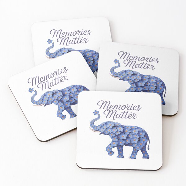 Item preview, Alzheimer's Awareness Myosotis Forget me not Flower Elephant designed and sold by papertaless.