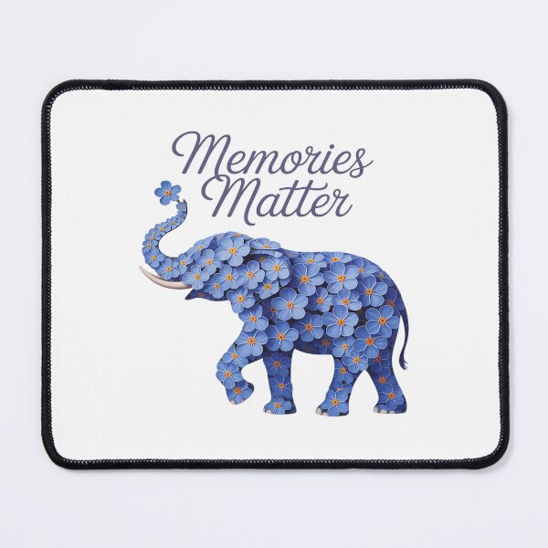 Item preview, Alzheimer's Awareness Myosotis Forget me not Flower Elephant designed and sold by papertaless.