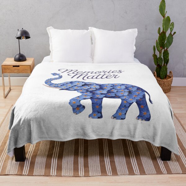 Item preview, Alzheimer's Awareness Myosotis Forget me not Flower Elephant designed and sold by papertaless.