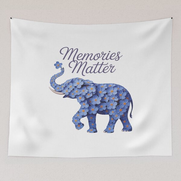 Item preview, Alzheimer's Awareness Myosotis Forget me not Flower Elephant designed and sold by papertaless.