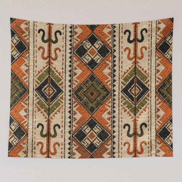 Item preview, Transylvanian Geometric Rug Pattern | Rustic Romanian Folk Art Diamond Motif designed and sold by Maximilianos.