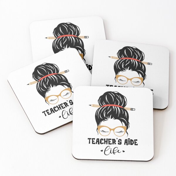 Item preview, Cute Teacher's Aide Life Pencil Messy Bun Appreciation 	 		 designed and sold by gajrebinoya1.