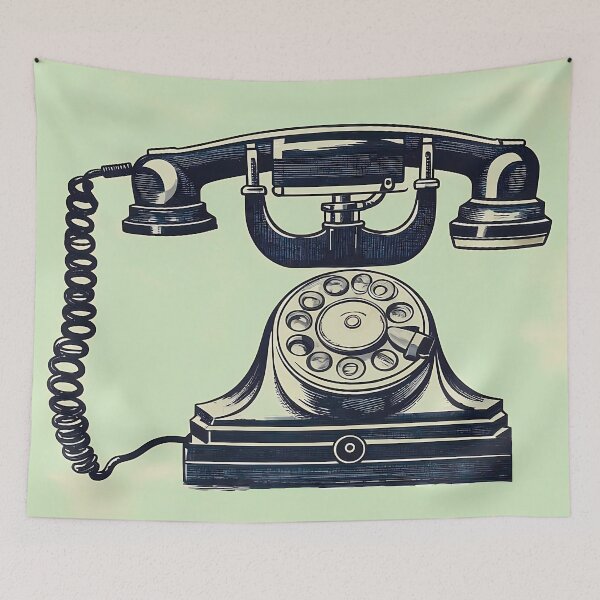 Item preview, Retro Teal Rotary Phone designed and sold by LanaGustavsson.