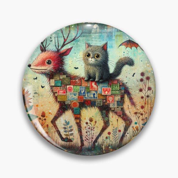 Item preview, Cat Riding the Reindeer designed and sold by M-Y-A-R-T-.