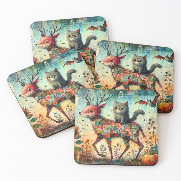 Item preview, Cat Riding the Reindeer designed and sold by M-Y-A-R-T-.