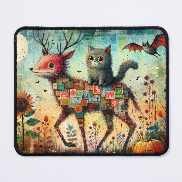 Item preview, Cat Riding the Reindeer designed and sold by M-Y-A-R-T-.