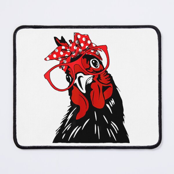 Item preview, cute 	 	 Chicken With Bandana Headband and Glasses 		 designed and sold by gajrebinoya1.
