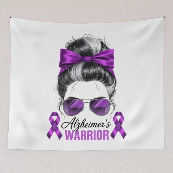Item preview, Alzheimer's Warrior For Women ALZ Alzheimer Messy Bun designed and sold by papertaless.