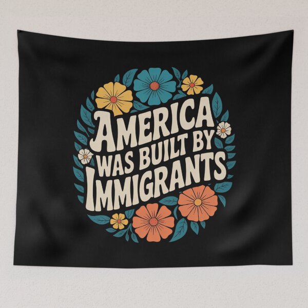 Item preview, America Was Built By Immigrants Flowers designed and sold by papertaless.