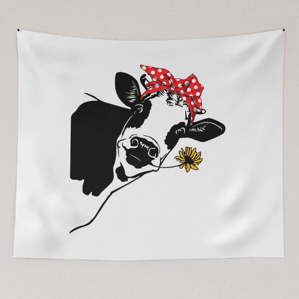 Item preview, Cute 	 	 Heifer Cow With Bandana Headband and Glasses 		 designed and sold by gajrebinoya1.