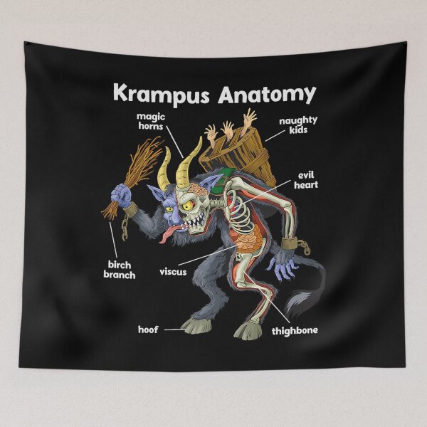 Item preview, Gruss Vom Krampus Anatomy Germanic Christmas Demon Horror 		 designed and sold by imolauzawaq.