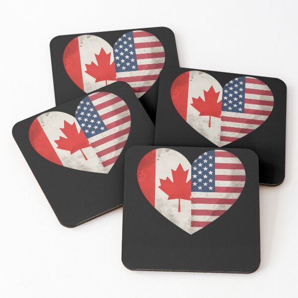 Item preview, American Canadian Heart Valentines Day Gift USA Flag Canada designed and sold by papertaless.