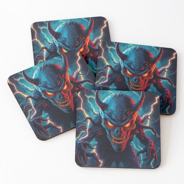 Item preview, Demonic evil creature cool heavy metal halloween artwork designed and sold by Vintage Designs +.