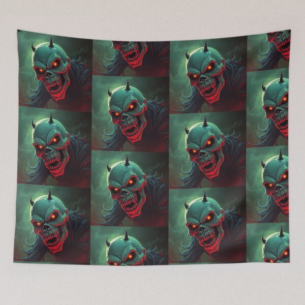 Item preview, Demonic evil creature cool heavy metal halloween artwork designed and sold by Vintage Designs +.