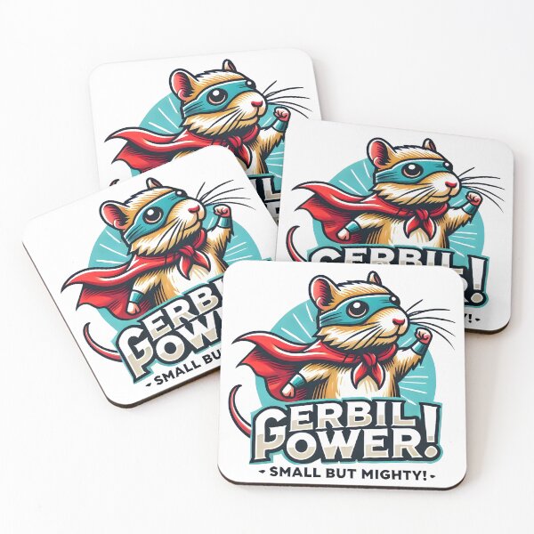 Item preview, Super Gerbil Power Small But Mighty Hero Cartoon Illustration. designed and sold by The-T-In-Retro.