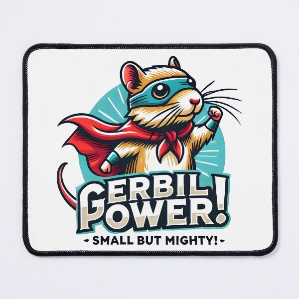 Item preview, Super Gerbil Power Small But Mighty Hero Cartoon Illustration. designed and sold by The-T-In-Retro.