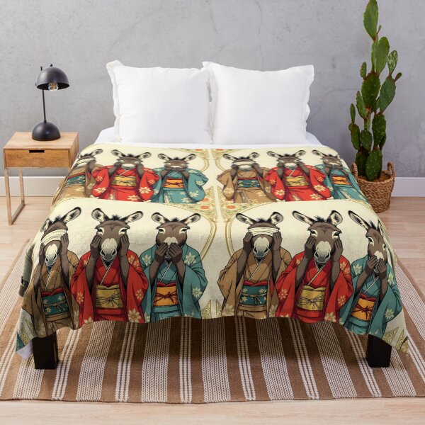 Item preview, Three Wise Donkeys in Kimonos – Hear No Evil, See No Evil, Speak No Evil designed and sold by JA jones.