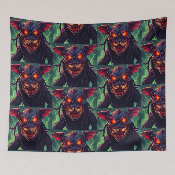 Item preview, Demonic evil creature cool heavy metal halloween artwork designed and sold by Vintage Designs +.