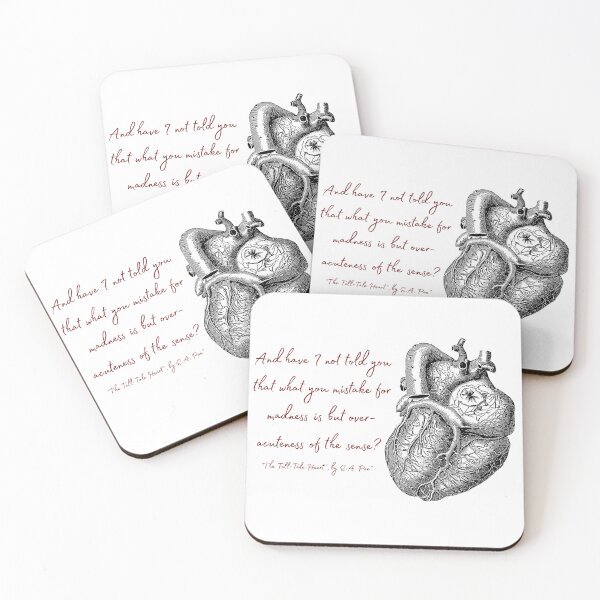 Item preview, Realistic Heart with a Quote form The Tell-Tale Heart designed and sold by UranianDreams.