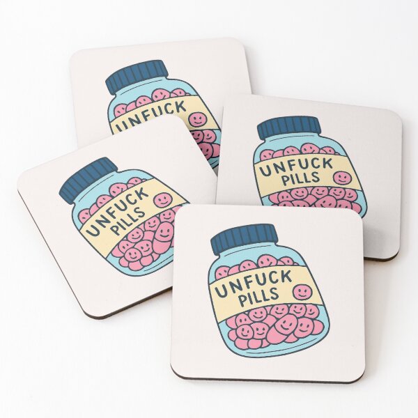 Item preview, Unfuck Pills Funny Blue Bottle designed and sold by Paper Hearteu.
