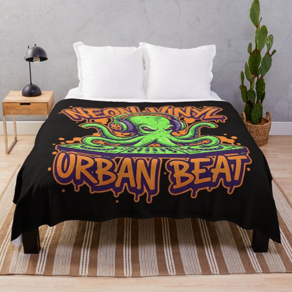 Item preview, Neon Vinyl Octopus DJ Urban Beat Design designed and sold by AwesomeBeyondLimits.