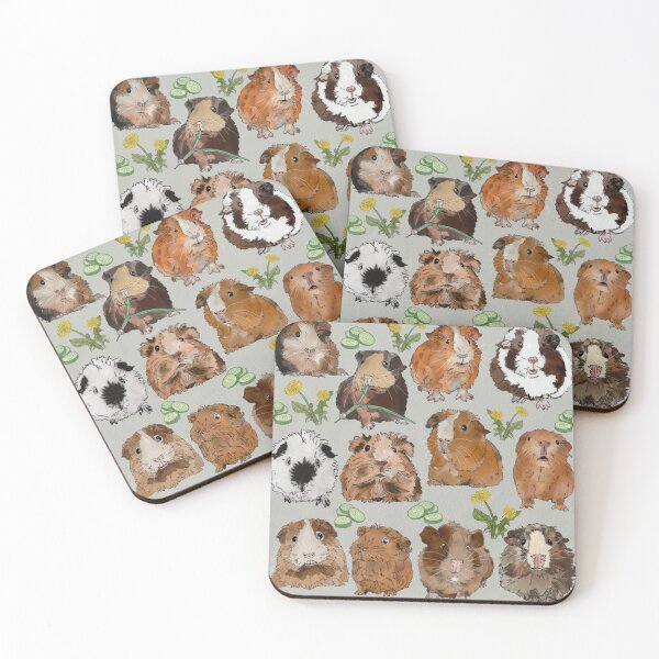 Item preview, Guinea pies with cucumbers and dandelions designed and sold by HawaiiSofia.