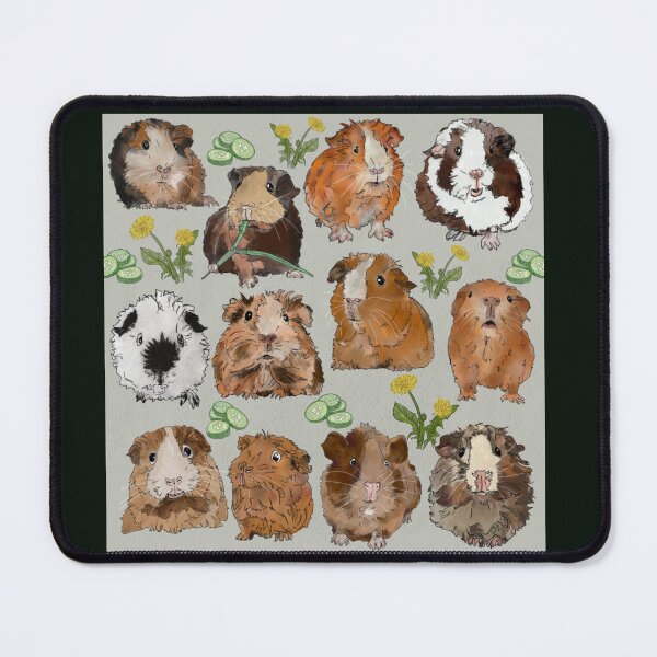 Item preview, Guinea pies with cucumbers and dandelions designed and sold by HawaiiSofia.