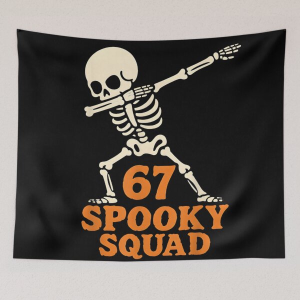 Item preview, 67 Halloween Meme Dabbing Skeleton Six Seven Spooky Squad T-Shirt designed and sold by HarinDonreka.