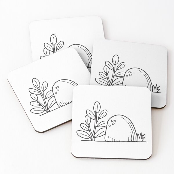 Item preview, A spurge plant growing beside a garden stone designed and sold by rasagamastore.