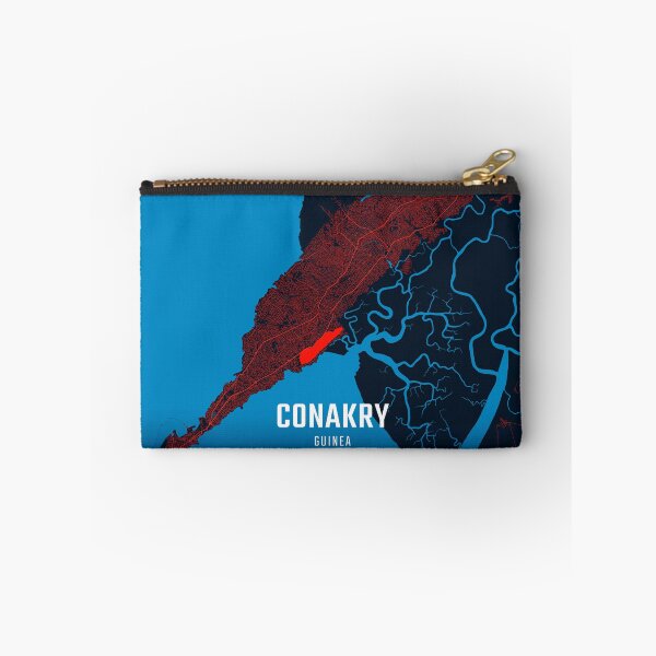 Item preview, Conakry Red & Blue Minimalist Map designed and sold by HomeLivingCo.