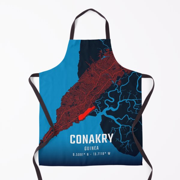 Item preview, Conakry Red & Blue Minimalist Map designed and sold by HomeLivingCo.