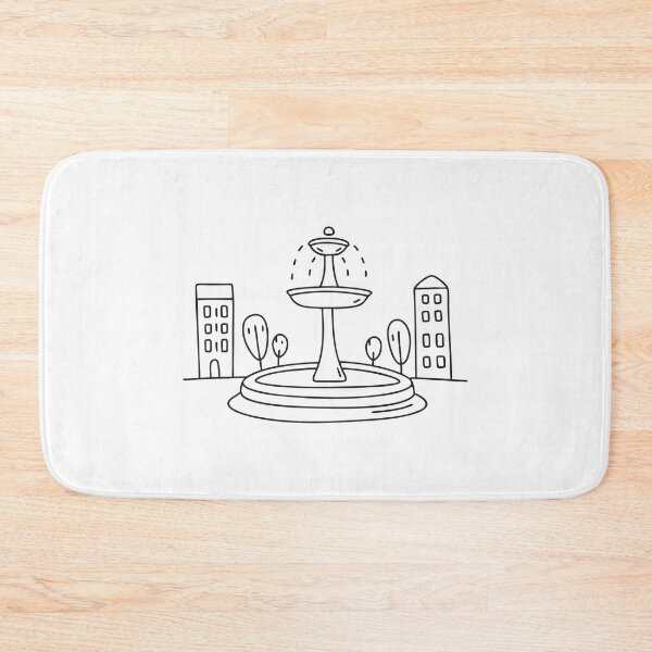 Item preview, A fountain standing in the center of a square town designed and sold by rasagamastore.